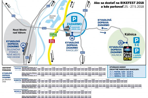 Idete na Bikefest autom? Preč&iacute;tajte si, kde, ako a za koľko zaparkujete