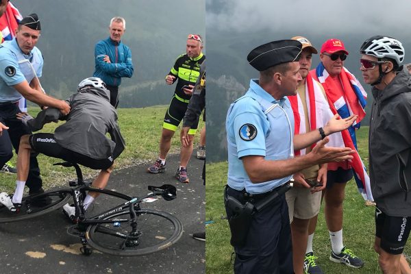 Policajt zhodil Frooma z bicykla, lebo si myslel, že je fanúšik