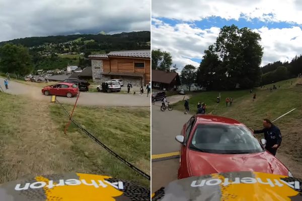  Video: Andreas Kolb sa takmer zrazil s autom na trati svetového pohára v Les Gets
