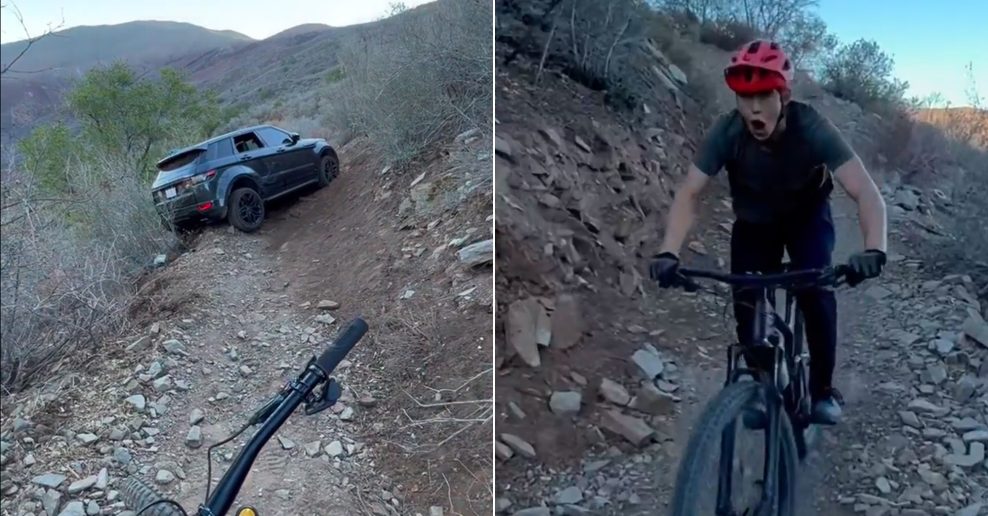  Video: Vodič sa zasekol s novým Range Roverom uprostred trailu pre bicykle