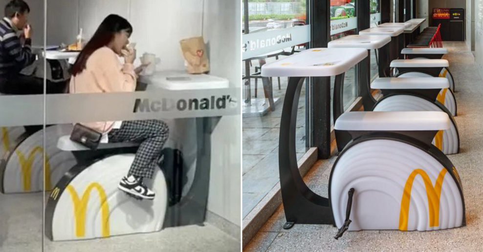  McDonald&rsquo;s chce aby ich z&aacute;kazn&iacute;ci nepriberali, tak začal in&scaron;talovať pod stoly bicykle (+video)