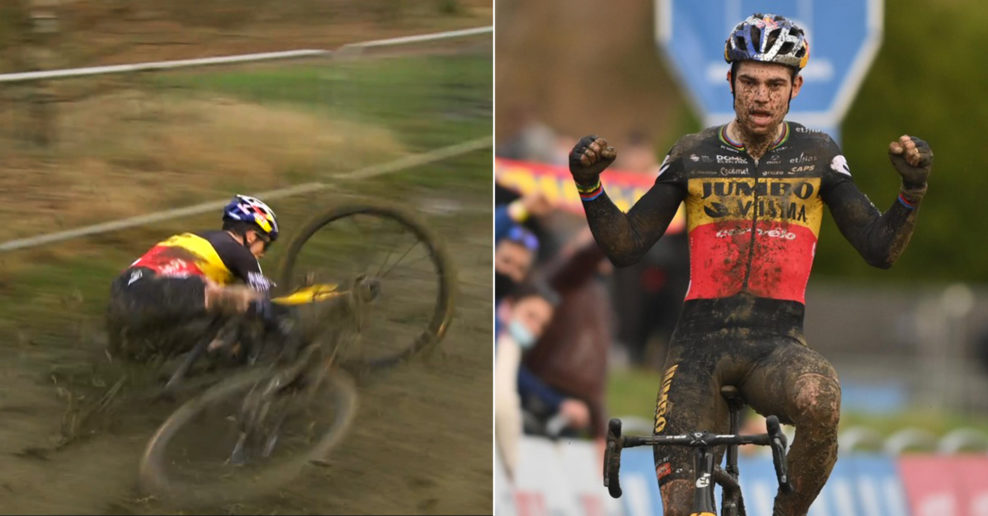 Wout van Aert predviedol op&auml;ť neuveriteľn&yacute; v&yacute;kon a vyhral aj napriek nepr&iacute;jemn&eacute;mu p&aacute;du (+video)
