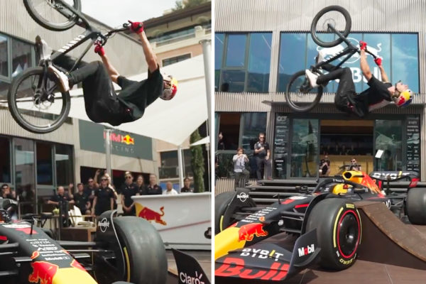 Video: Fabio Wibmer skočil v Monaku backflip ponad formulu F1 tímu Red Bull Racing