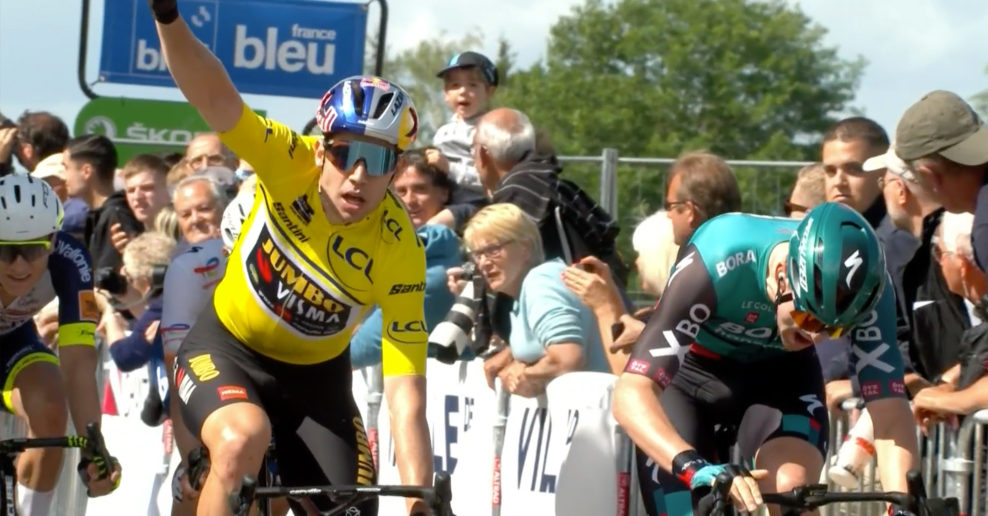 Wout van Aert vyhral v tesnom šprinte 5. etapu Critérium du Dauphiné