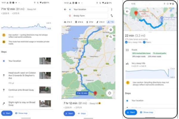 Google mapy aktualizovali plánovač cyklistických trás, tie vás od teraz budú upozorňovať na hustú premávku aj na stúpania
