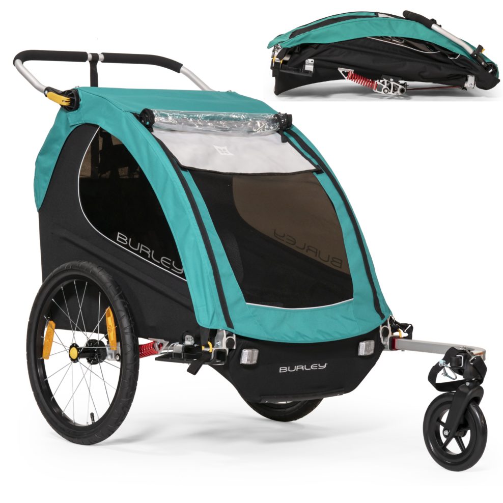 BURLEY ENCORE X – dvojmiestny odpružený detský vozík za bicykel