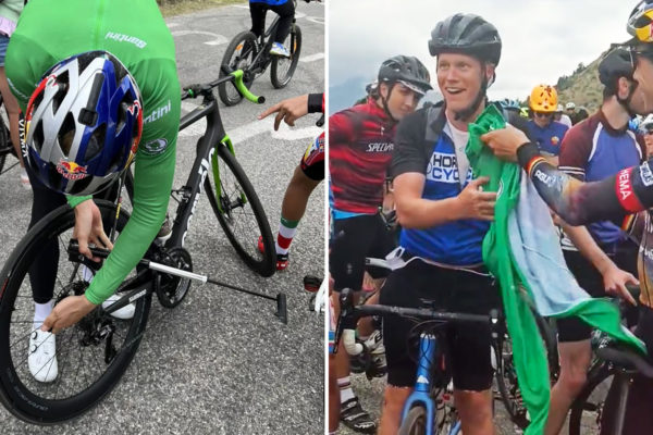 Wout van Aert daroval na Tour zelený dres fanúšikovi za to, že mu požičal pumpu (+video)