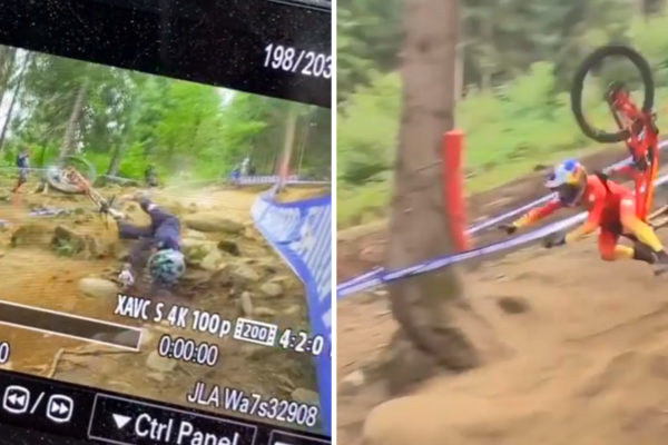 Video: Hrozivé pády Grega Minnaara a Laurieho Greenlanda na Svetovom pohári vo Val di Sole