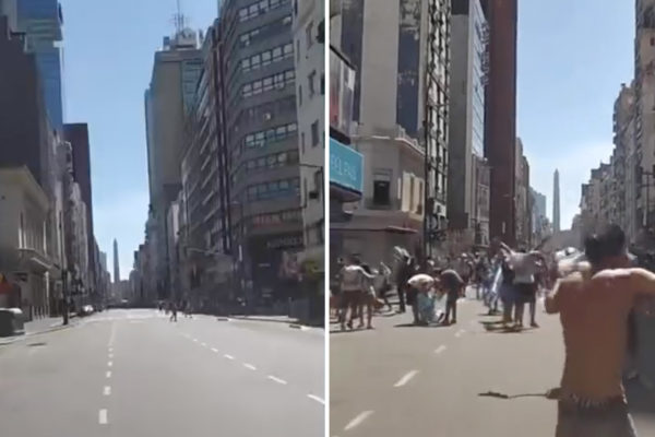 Video: Cyklista natočil &scaron;ialen&eacute; oslavy v Buenos Aires v momente, keď Argent&iacute;na vyhrala svetov&yacute; &scaron;ampion&aacute;t