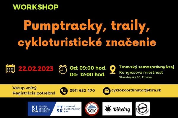 Trnavský samosprávny kraj organizuje workshop na témy pumptracky, traily a cykloturistické značenie