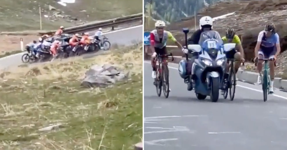 Video: Až 24 pretekárov diskvalifikovali na Giro d’Italia U23, na Stelviu sa držali motoriek a áut