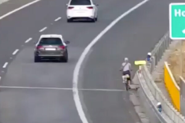 Video: Cyklistka išla niekoľko kilometrov po slovenskej diaľnici D1, pokutu nedostala