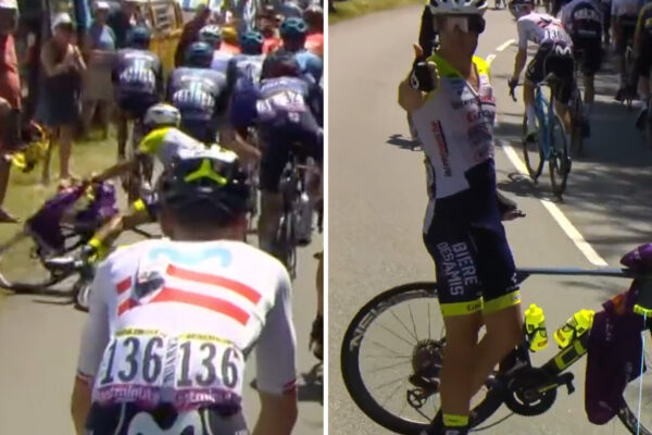 Video: Nezodpovední diváci spôsobili pád Liliana Calmejana na Tour de France