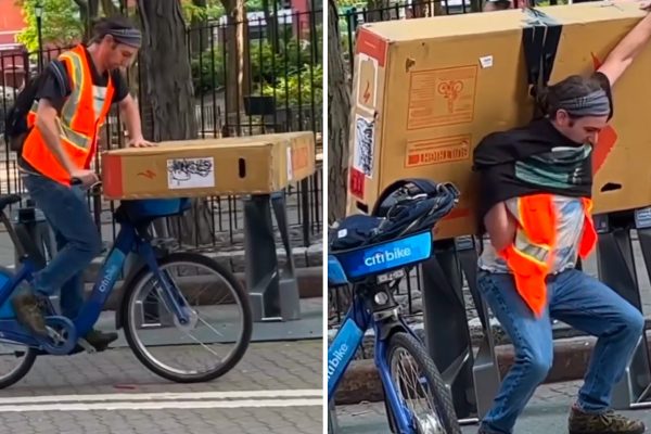 Video: Ako na bicykli odviezť škatuľu s novým bicyklom? Newyorský cyklista sa kreatívne vynašiel