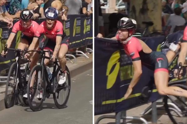 Video: Triatlonistka spadla tvrdo na zábrany po tom, ako ju vytlačila tímová kolegyňa