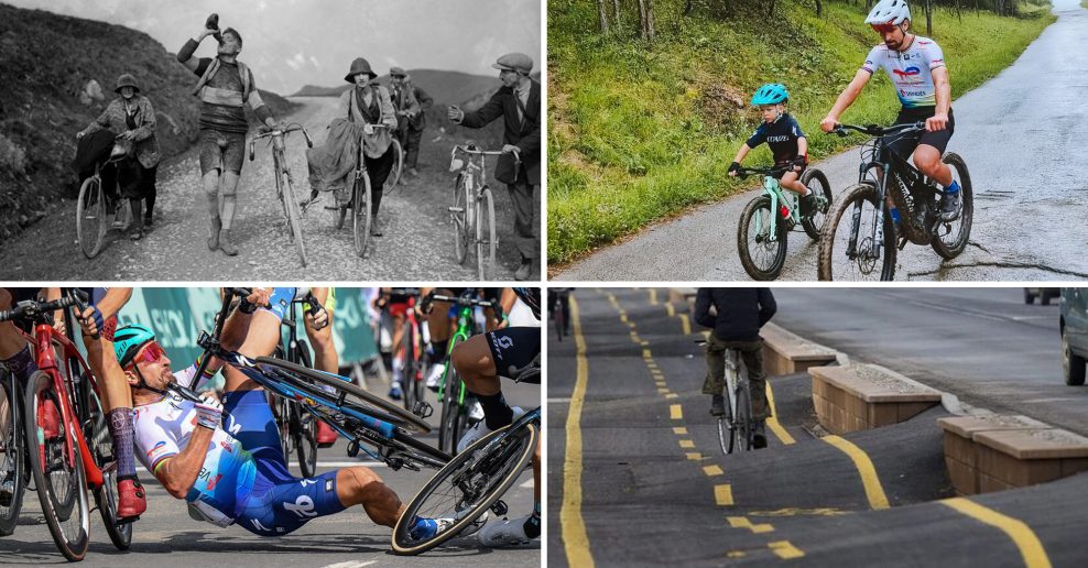 Absurdn&eacute; cyklotrasy, p&aacute;d Petra Sagana i historick&eacute; fotky: 10 fotogal&eacute;ri&iacute;, ktor&eacute; najviac zaujali čitateľov Bikeru v roku 2023