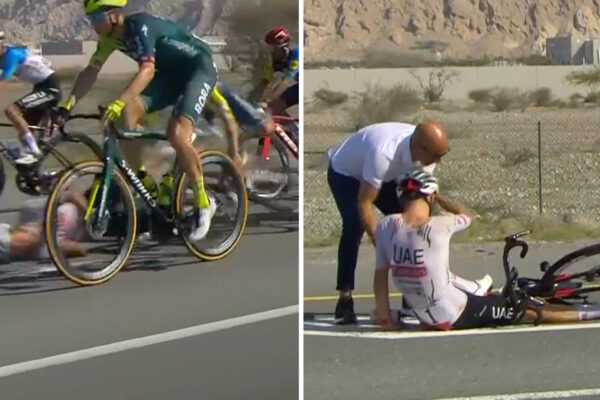 Video: Adam Yates utrpel pri tvrdom páde na hlavu otras mozgu a odstúpil z pretekov UAE Tour