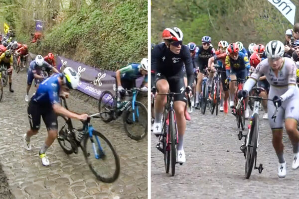 Video: Ako sa muži aj ženy šmýkali a tlačili bicykle v stúpaní Koppenberg na monumente Okolo Flámska