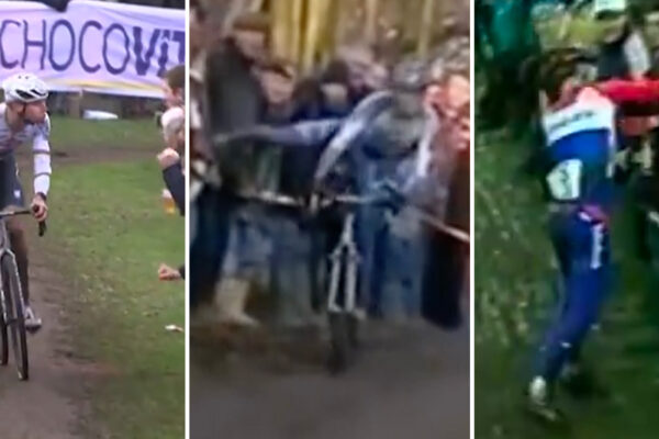 VIDEO &lrm;| Kopačky, p&auml;sťačky aj pľuvance: Cyklokros&aacute;ri, ktor&iacute; stratili nervy a pustili sa do fan&uacute;&scaron;ikov