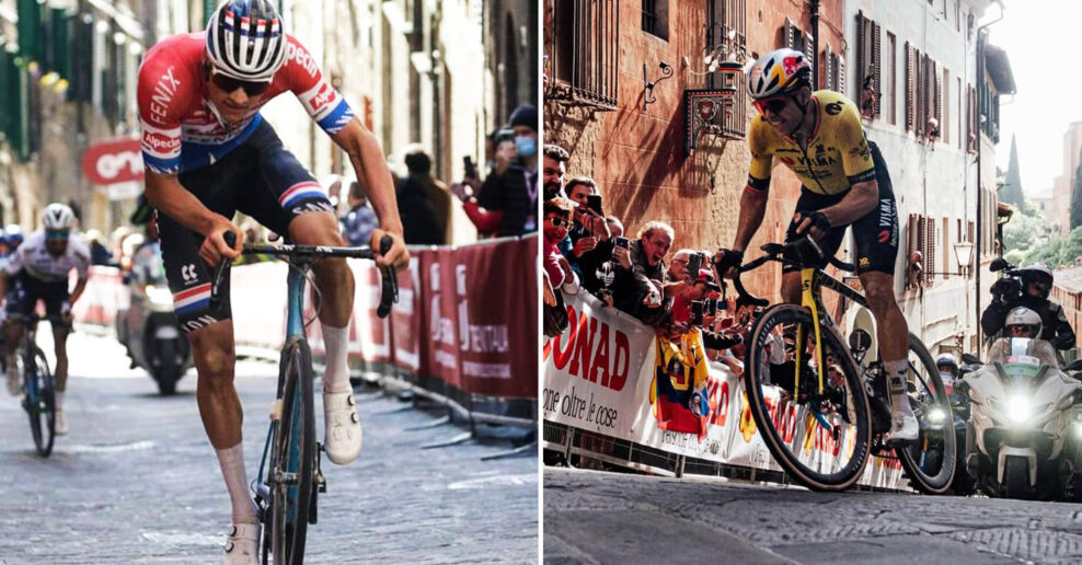 Wout van Aert prekonal rekordný čas Mathieu van der Poela na segmente Via Santa Caterina – Piazza Del Campo