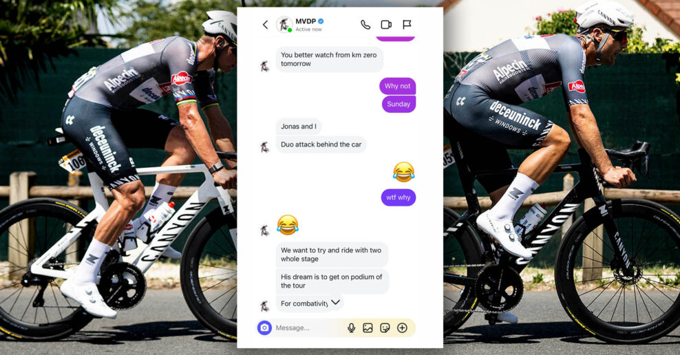 &Uacute;tok s Rickaertom na Tour de France pl&aacute;noval. Mathieu van der Poel nap&iacute;sal kamar&aacute;tovi, aby sledoval etapu hneď od &scaron;tartu
