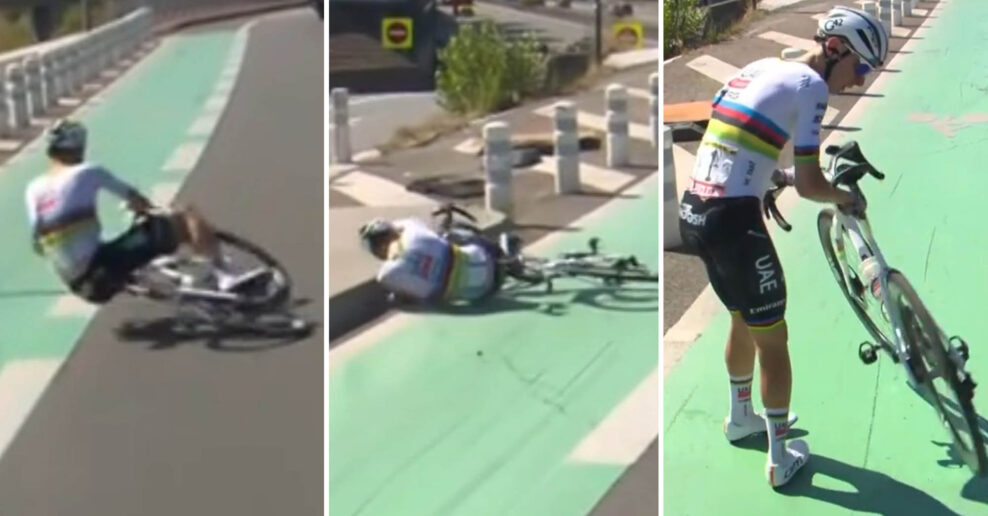  VIDEO &lrm;| Tadej Pogačar spadol v hektickom z&aacute;vere etapy na Tour de France