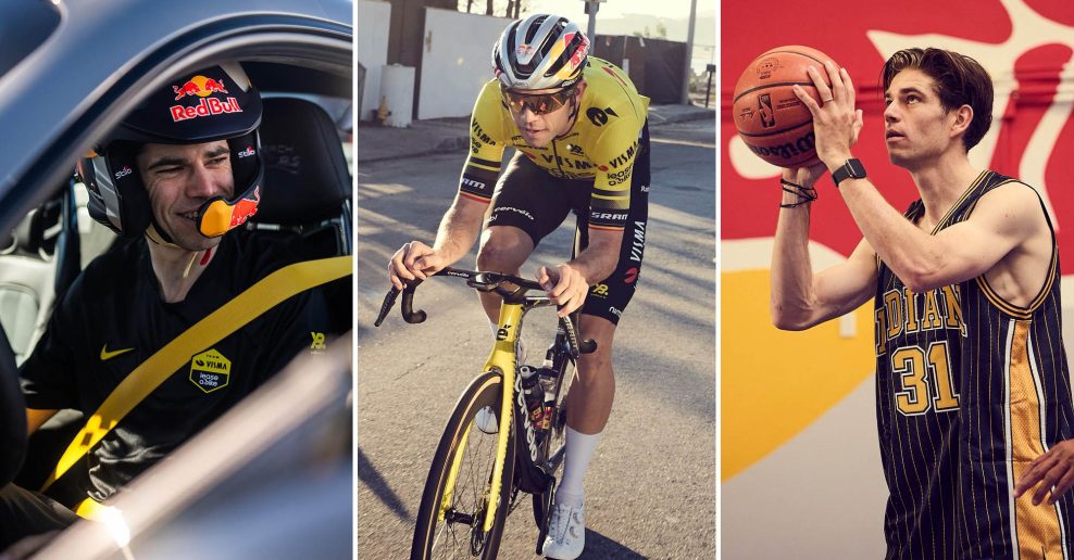  VIDEO | Bicykel vymenil za pretek&aacute;rske Porsche. Wout van Aert si v Kalifornii vysk&uacute;&scaron;al si aj basketbal