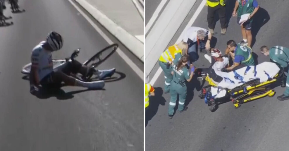 Jhonatan Narv&aacute;ez utrpel zlomeniny hrudn&yacute;ch stavcov pri p&aacute;de na Tour Down Under
