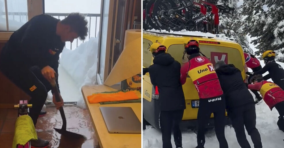 VIDEO | Auto zapadlo v snehu a izby vytopilo. Aj takto vyzer&aacute; tr&eacute;ningov&yacute; kemp t&iacute;mu Uno-X v Sierra Nevade