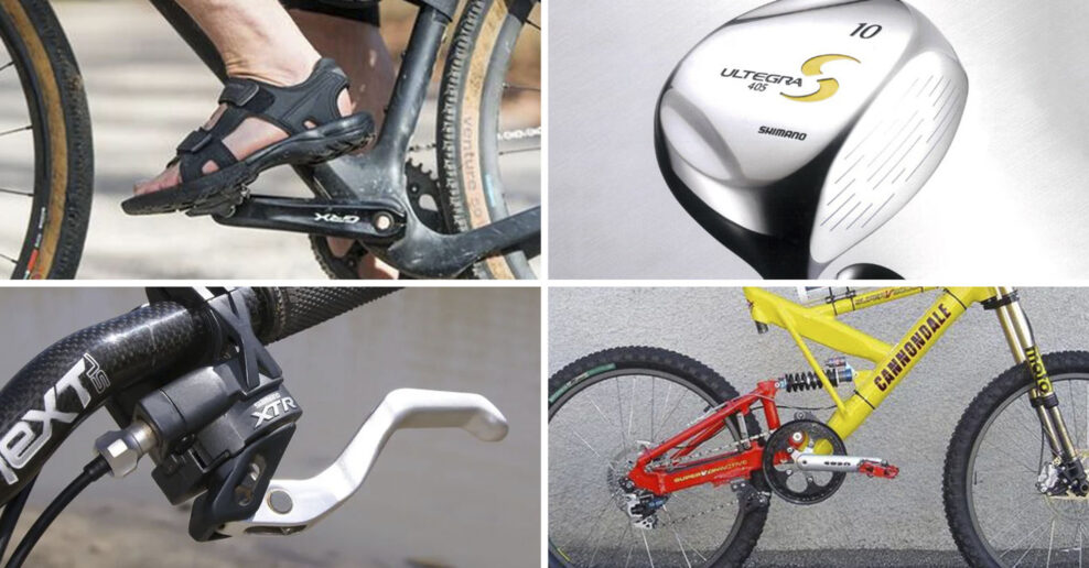 9 najbizarnej&scaron;&iacute;ch produktov Shimano: od SPD sand&aacute;lov cez golfov&eacute; palice až po vzduchom poh&aacute;ňan&eacute; prehadzovače
