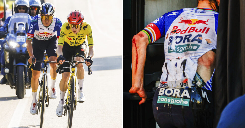 Remco Evenepoel chcel víťazstvo, tesne pred cieľom spadol. Tretiu etapu Okolo Katalánska vyhral Dorian Godon