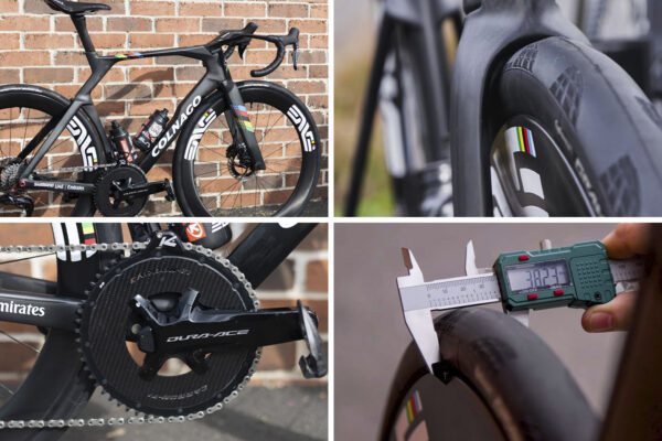 38 mm plášť sa ledva vojde do vidlice. Toto je bicykel Tadeja Pogačara Colnago Y1Rs pre Paríž-Roubaix 2026