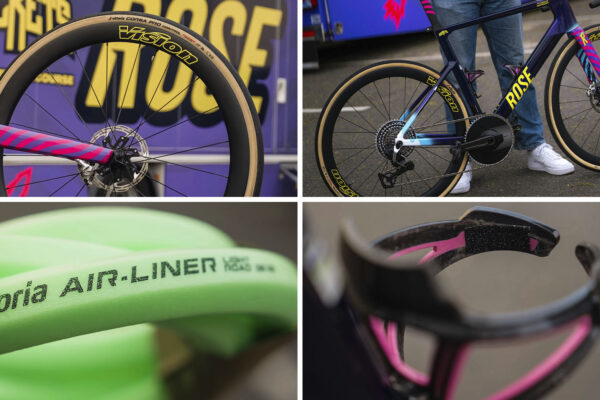 Vložky v plášťoch a hliníkové špice. Toto je špeciálne upravený bicykel Rose Shave tímu Unibet pre Paríž-Roubaix 2026