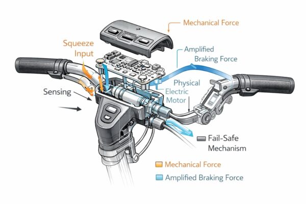 Holandský vynálezca chce zrušiť brzdové páčky. Tvrdí, že jeho koncept „spochybňuje 100 rokov vývoja“