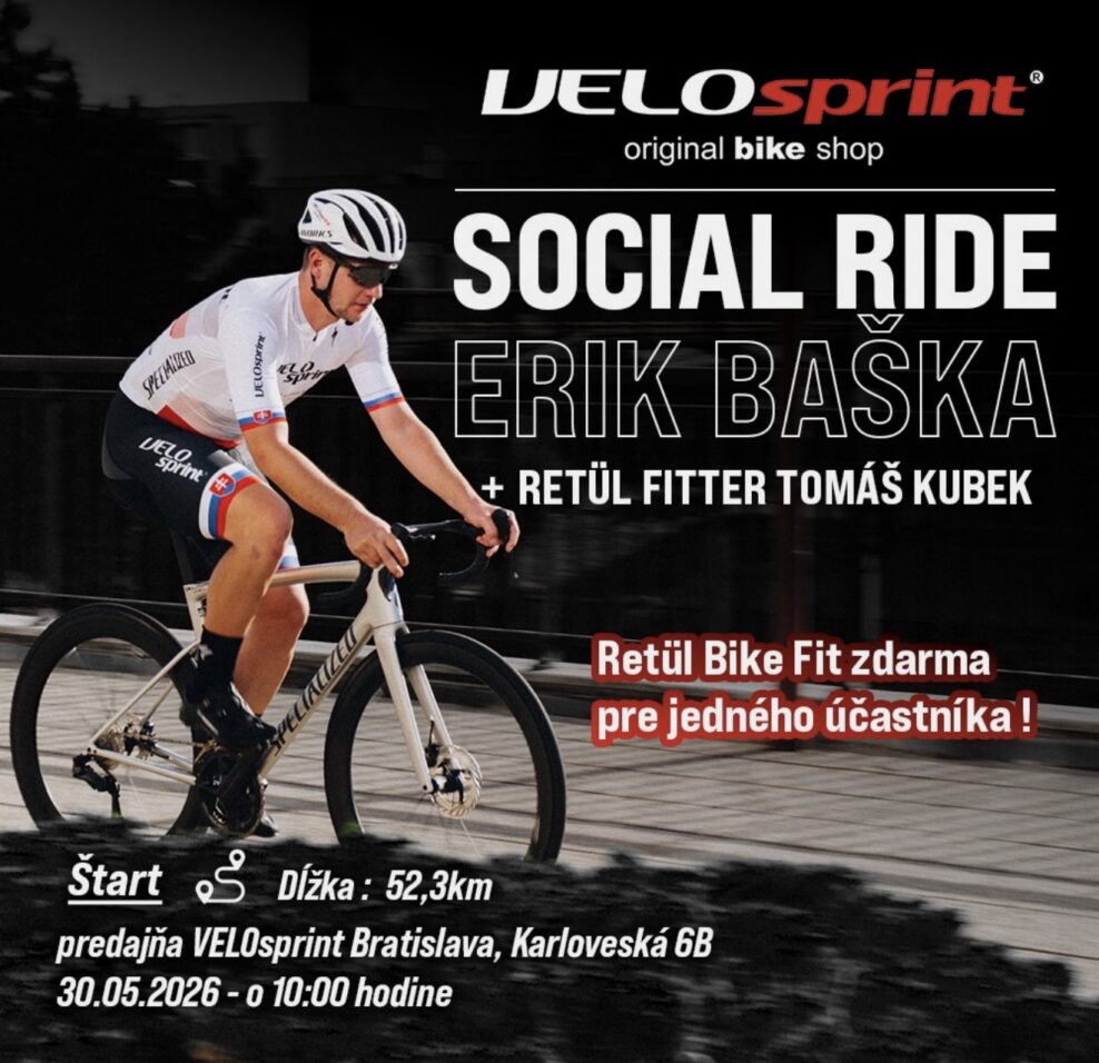 Pridajte sa už túto sobotu na VELOsprint Social Ride s Erikom Baškom