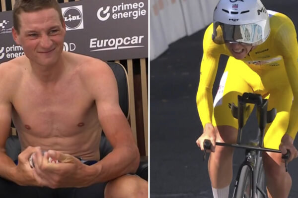 Tadej Pogačar porazil Mathieu van der Poela len o 0,3 sekundy a zvíťazil v časovke na Okolo Švajčiarska