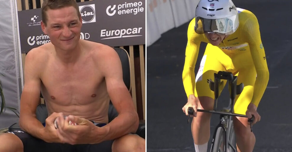 Tadej Pogačar porazil Mathieu van der Poela len o 0,3 sekundy a zvíťazil v časovke na Okolo Švajčiarska