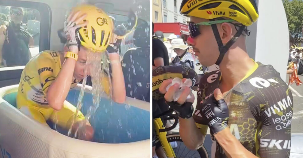 VIDEO | Pogačar sa oblieval vo vani, Campenaerts si napchal ľad pod dres aj do nohavíc. Aj takto sa jazdci ochladzujú na Tour de France