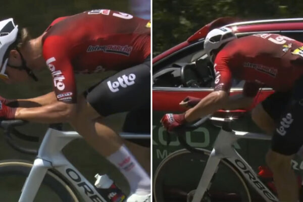 Huub Artz dostal na Tour de France varovné upozornenie od komisárov UCI pre polohu rúk na riadidlách