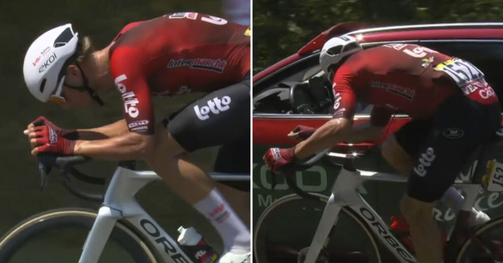 Huub Artz dostal na Tour de France varovné upozornenie od komisárov UCI pre polohu rúk na riadidlách