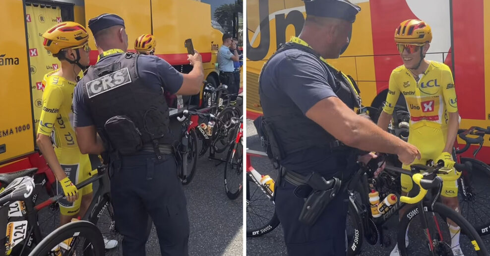 VIDEO: Môžem si podržať? Torstein Træen si zavtipkoval s policajtom. Za selfie si chcel podržať pištoľ