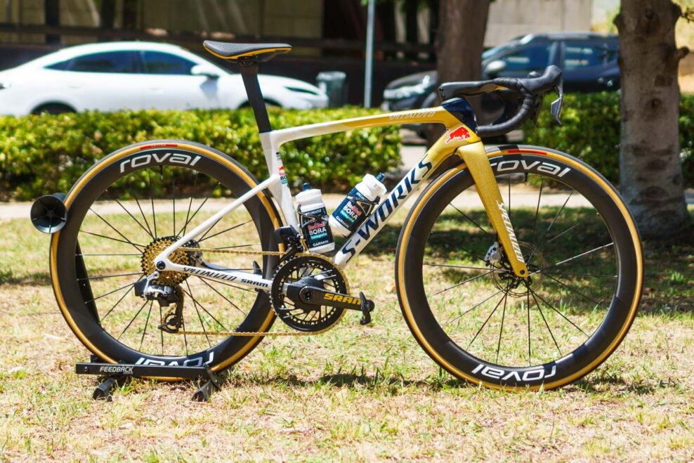 Toto je unik&aacute;tny Specialized S-Works Tarmac SL9 Remca Evenepoela na Tour de France 2026