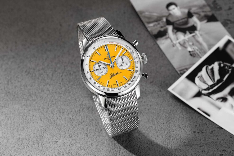 Breitling predstavil hodinky Top Time B01 Eddy Merckx. Vzd&aacute;vaj&uacute; hold najlep&scaron;iemu cyklistovi v&scaron;etk&yacute;ch čias