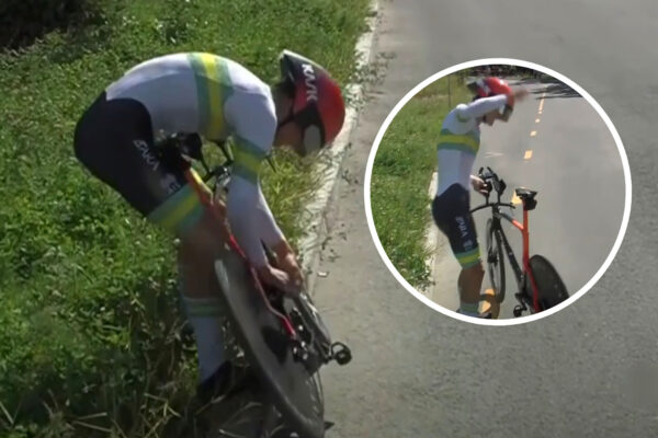 VIDEO | Austrálčan stratil nervy a poriadne si zahrešil. Počas majstrovskej časovky mu spadla reťaz z jednoprevodníku