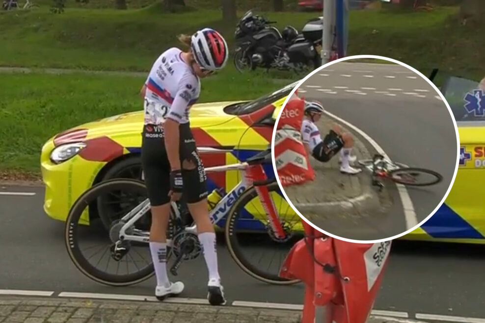 VIDEO | P&ocirc;sobiv&yacute; v&yacute;kon Vikt&oacute;rie Chladoňovej sa skončil p&aacute;dom tesne pred cieľom tretej etapy Eneco Tour