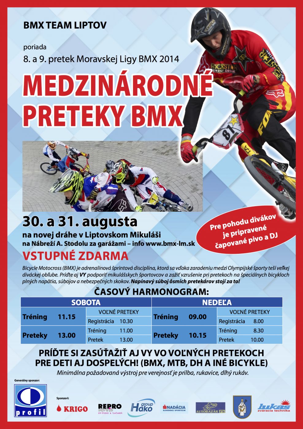 Pozvánka: Moravská Bikrosová Liga v Liptovskom Mikuláši