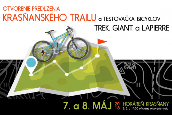 Otvorenie predĺženia Krasňanského single trailu a testovačka bicyklov Trek, Giant a Lapierre