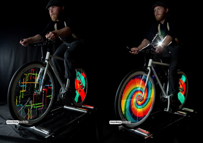 Revolučné osvetlenie bicyklov – Monkey Lights